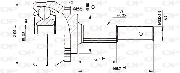 OPEN PARTS jungčių komplektas, kardaninis velenas CVJ5269.10